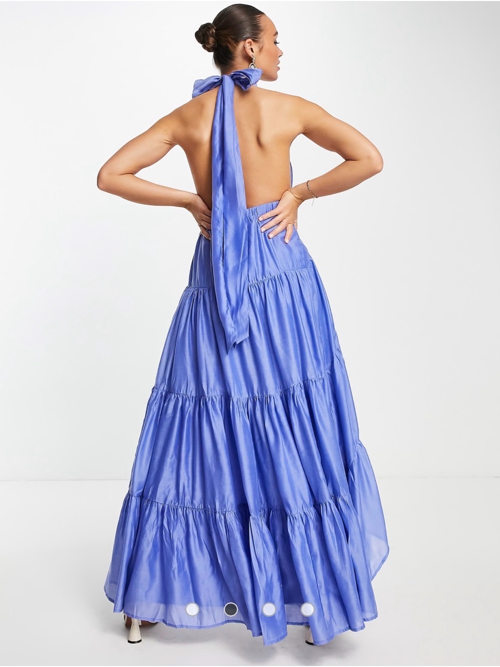 ASOS Lavender-Blue Backless Halter Maxi Dress - Picture 3 of 8